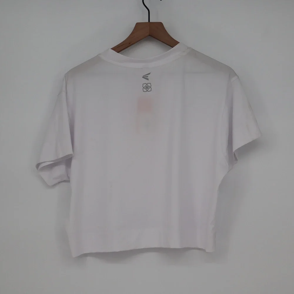 Easton JS WMS Crop Tee White Short Sleeve Boxy Athletic Top Large - Picture 8 of 10